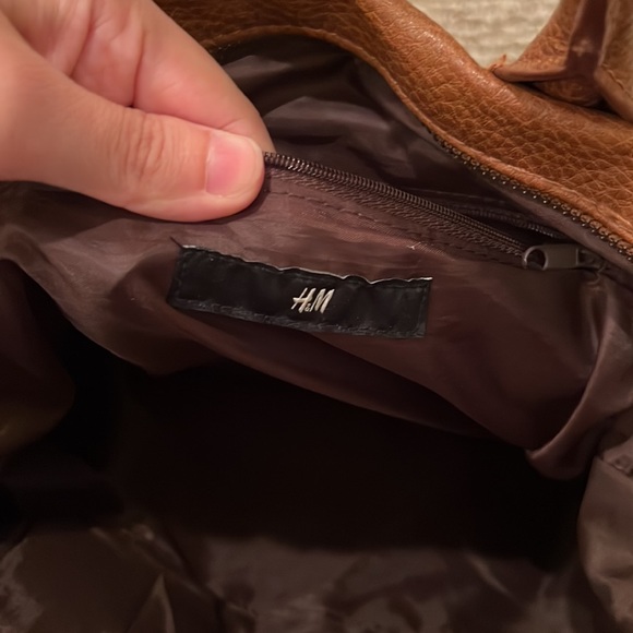 H&M Brown Leather Tote Bag with Shoulder Strap - Picture 4 of 4